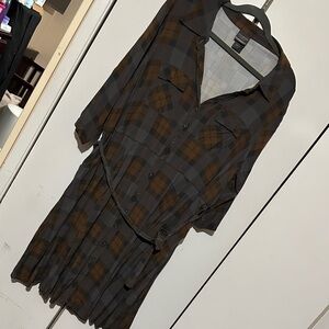 Torrid Plaid Shirt Dress - Black and Brown